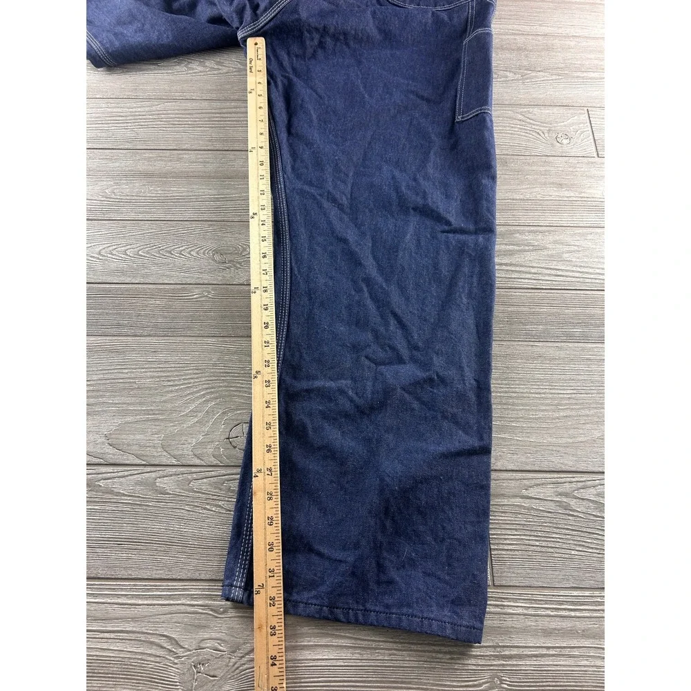 Red Kap Mens Blue Denim Bib‎ Overalls Workwear Carpenter Pants Indigo 46 x 31